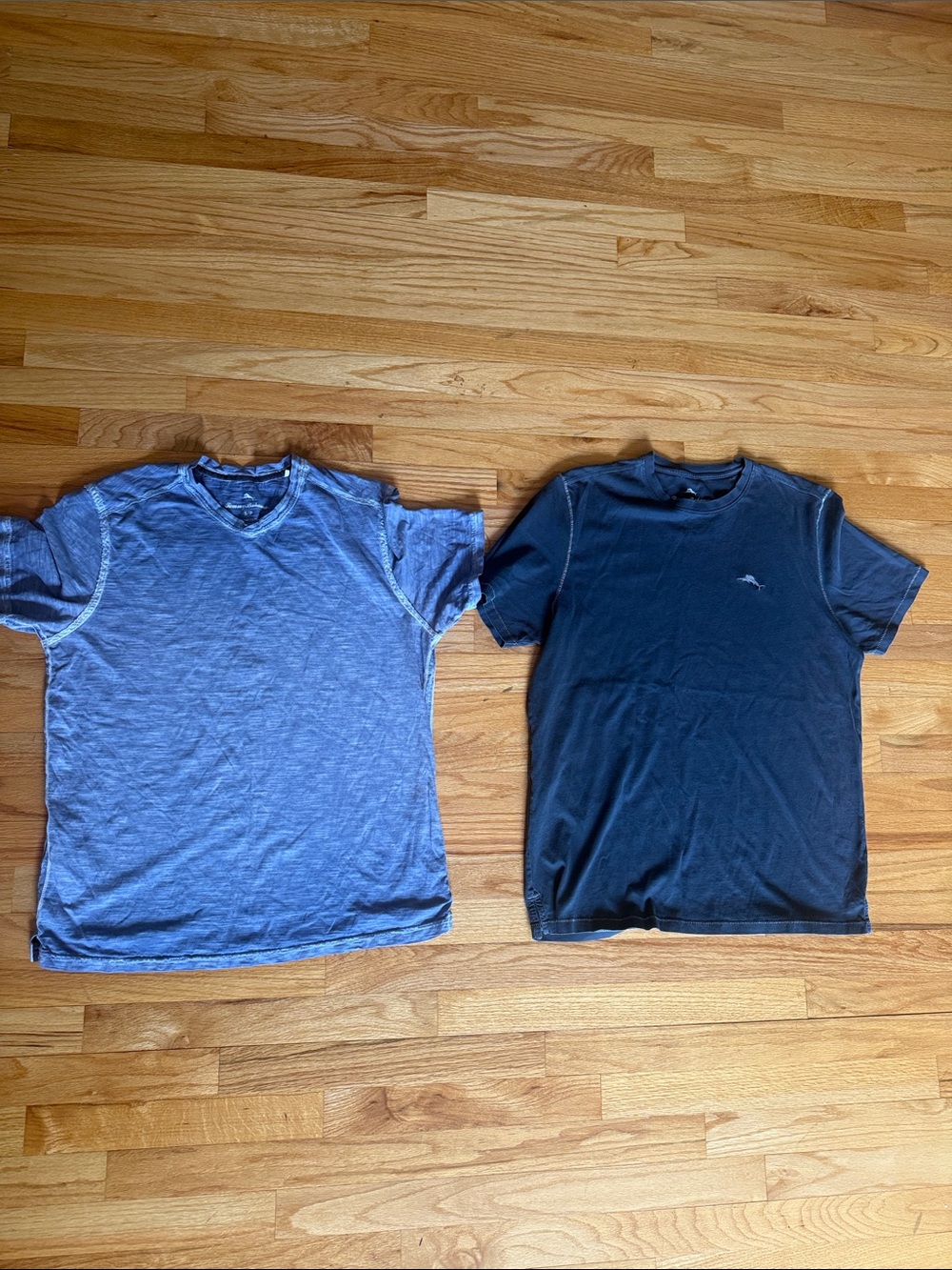 BUNDLE: 2 100% Cotton Crew Neck Tees - Light Blue & Navy